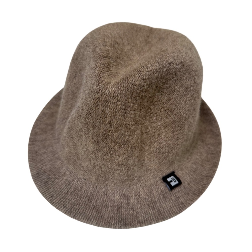 Block Headwear Men Oatmeal 100% Lambswool Knit Fedora Hat Size M Deadstock NWT